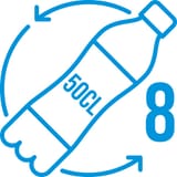 Number of 50 cl plastic bottles used to produce this recycled polyester product.